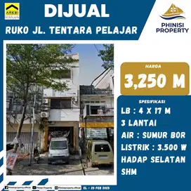 DIJUAL RUKO MURAH DI JALAN TENTARA PELAJAR