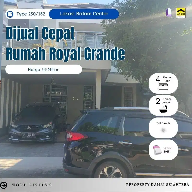 Dijual cepat
Rumah Royal Grande - Batam Center