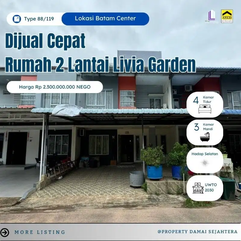 Dijual cepat‼Rumah 2 lantai Perumahan Livia Garden