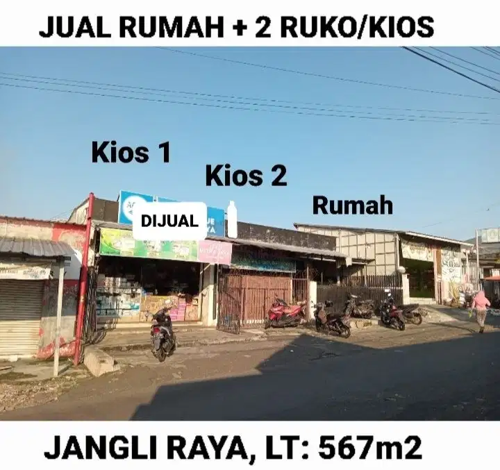 JUAL TOKO/KIOS 2 UNIT + RUMAH, COCOK UTK USAHA APAPUN