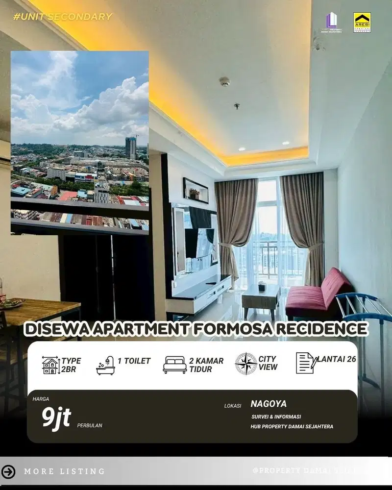 Disewakan Apartment 2 Bedroom Formosa Hotel