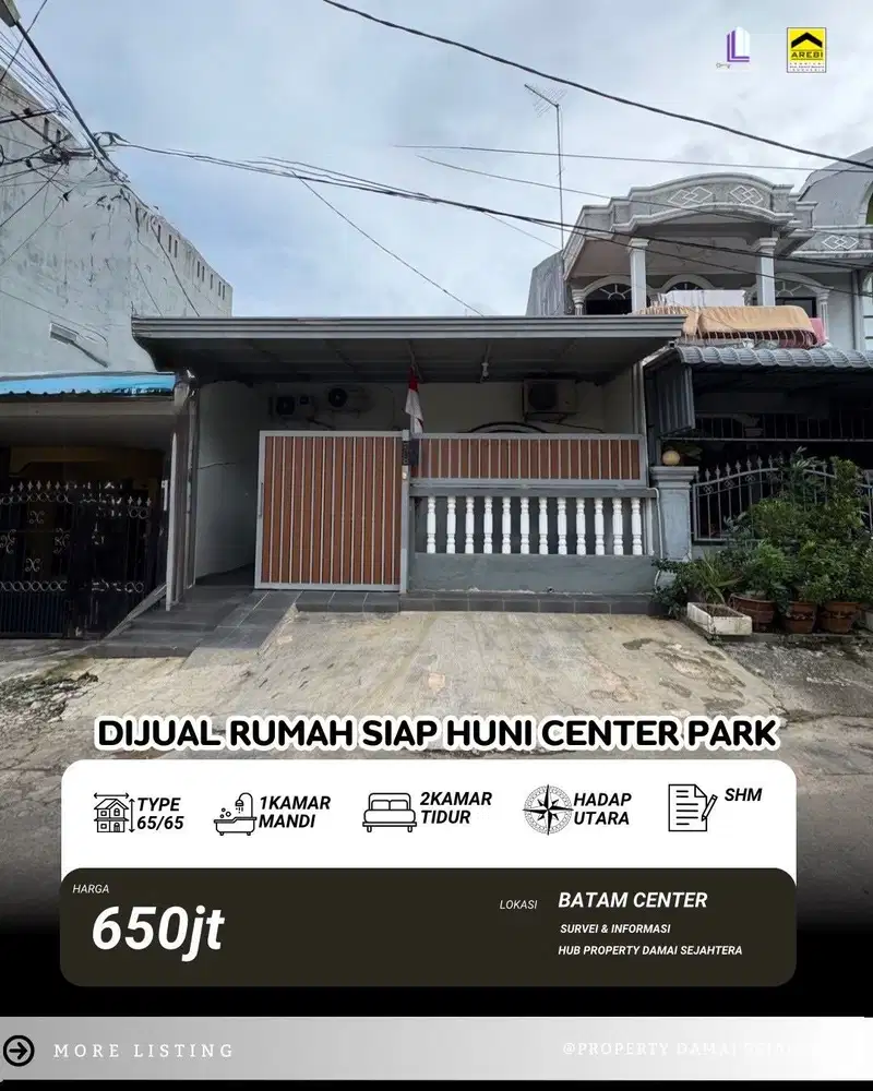 Dijual Cepat Rumah 1 lantai siap huni Center Park Batam Center