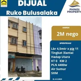 DIJUAL Ruko Tengah Kota di Jalan Bulu Salaka