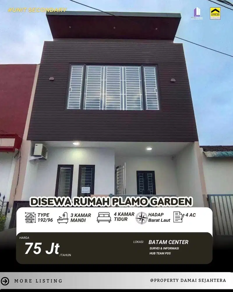 Disewakan Rumah Plamo Garden Batam Center