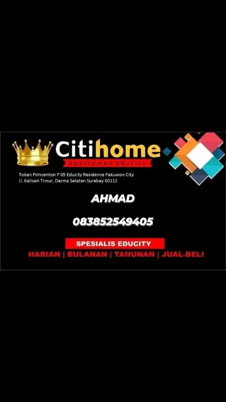 Disewakan bulanan 2br apartemen educity by Citihome