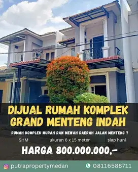 DIJUAL RUMAH UNDER 1 M DALAM KOMPLEK GRAND MENTENG