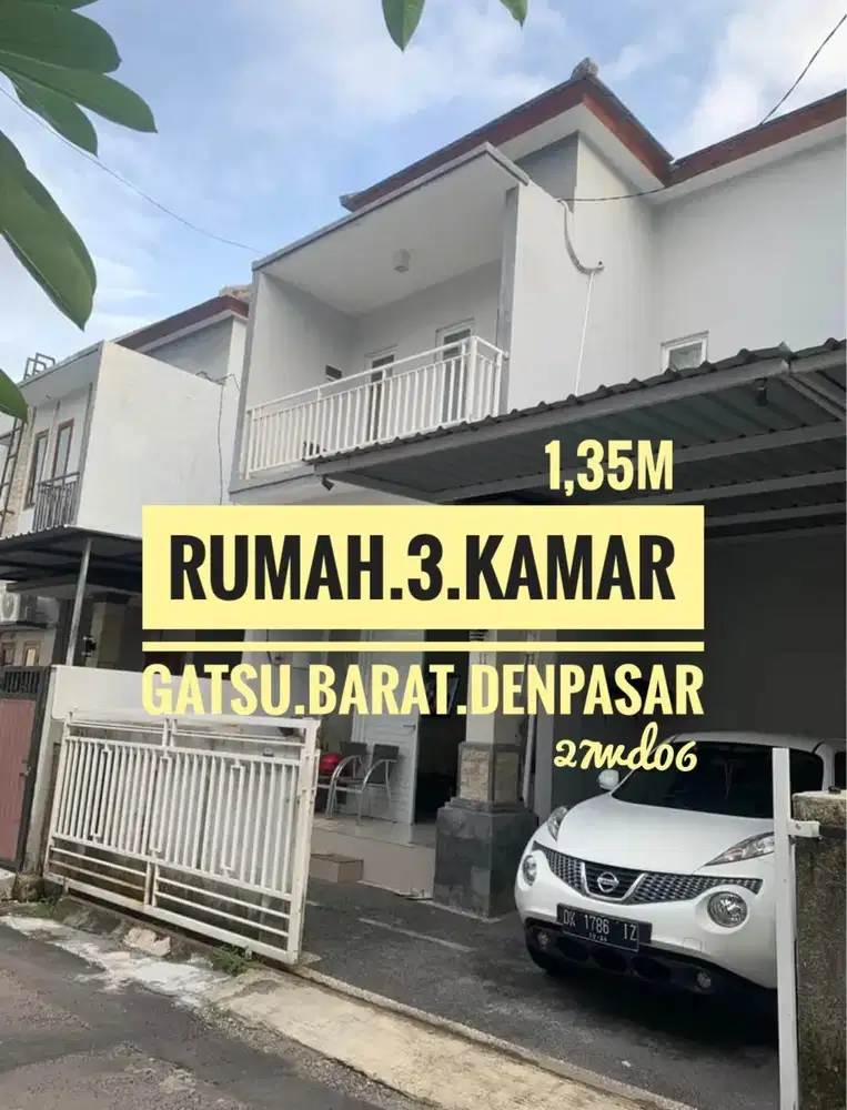 Jual rumah siap huni 3 kamar Penamparan gatsu barat denpasar bali