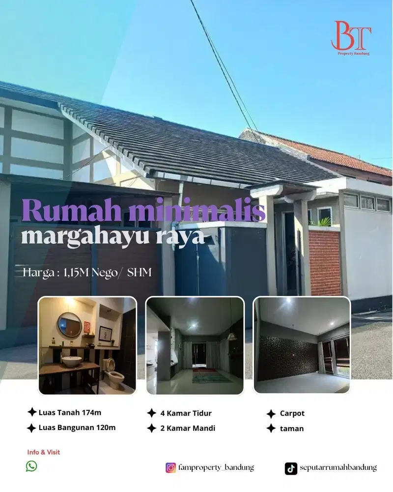 Turun Harga Rumah Murah Minimalis Metro Margahayu Raya Bandung