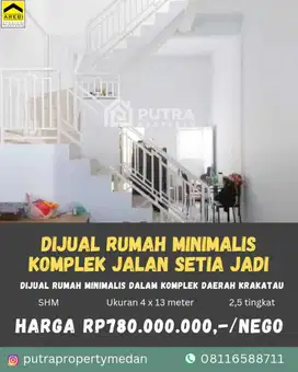 DIJUAL RUMAH MINIMALIS DALAM KOMPLEK DAERAH SETIA BUDI