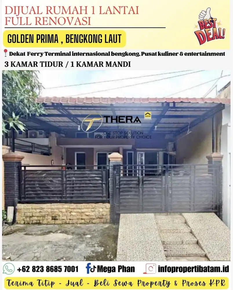 Dijital murah Rumah full renovasi di Golden prima bengkong laut