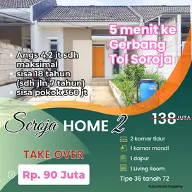 Jarang Ada Rumah Seroja Home II dekat Tol Soroja Over Kredit Take Over
