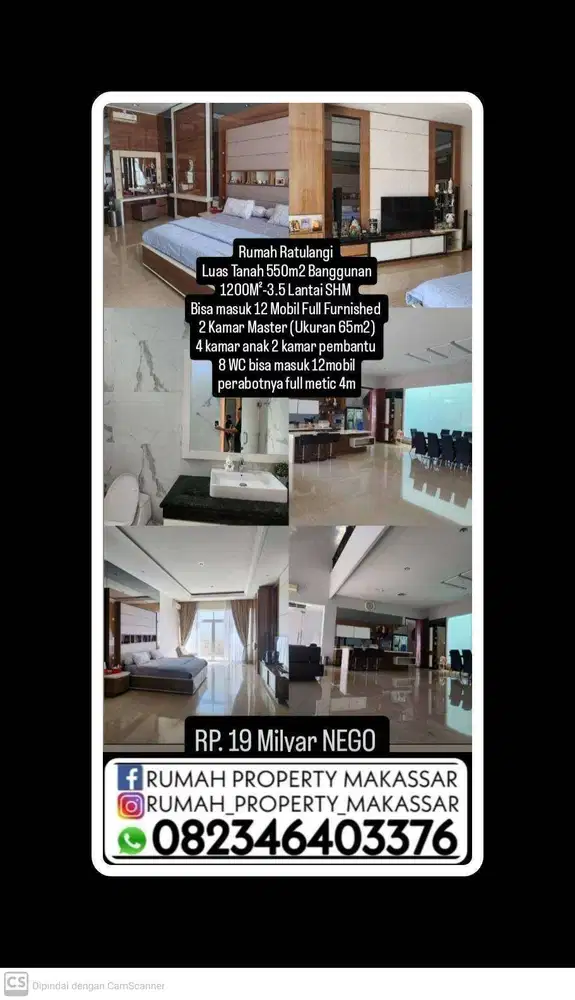 Rumah Ratulangi  Luas Tanah 550m2 Banggunan 1200m2 3.5 Lantai SHM