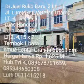 Dijual Ruko Baru 2 lantai di Jl Lure tengah kota Makassar