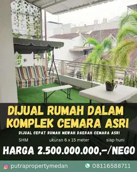 DIJUAL RUMAH DALAM KOMPLEK CEMARA ASRI