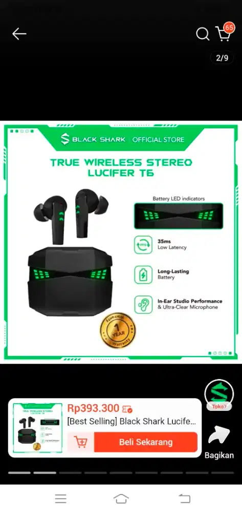 Headset Bluetooth gaming lucifer T6