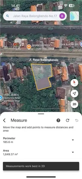 Dijual Hitung Tanah Raya Mlirip Krian Balongbendo