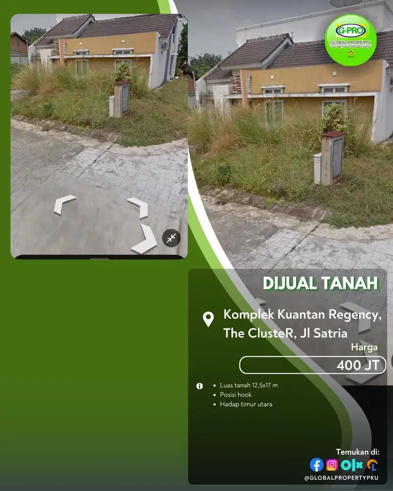 Dijual Tanah Komplek Kuantan Regency Siap Bangun Pekanbaru!