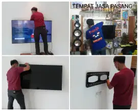 Pasangkan Bracket dan Braket pluspasang satu paket terima rapih led tv