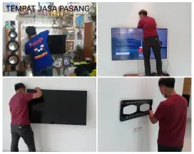 Pemasangan bracket dan Braket +pasang terima rapih breket led tv