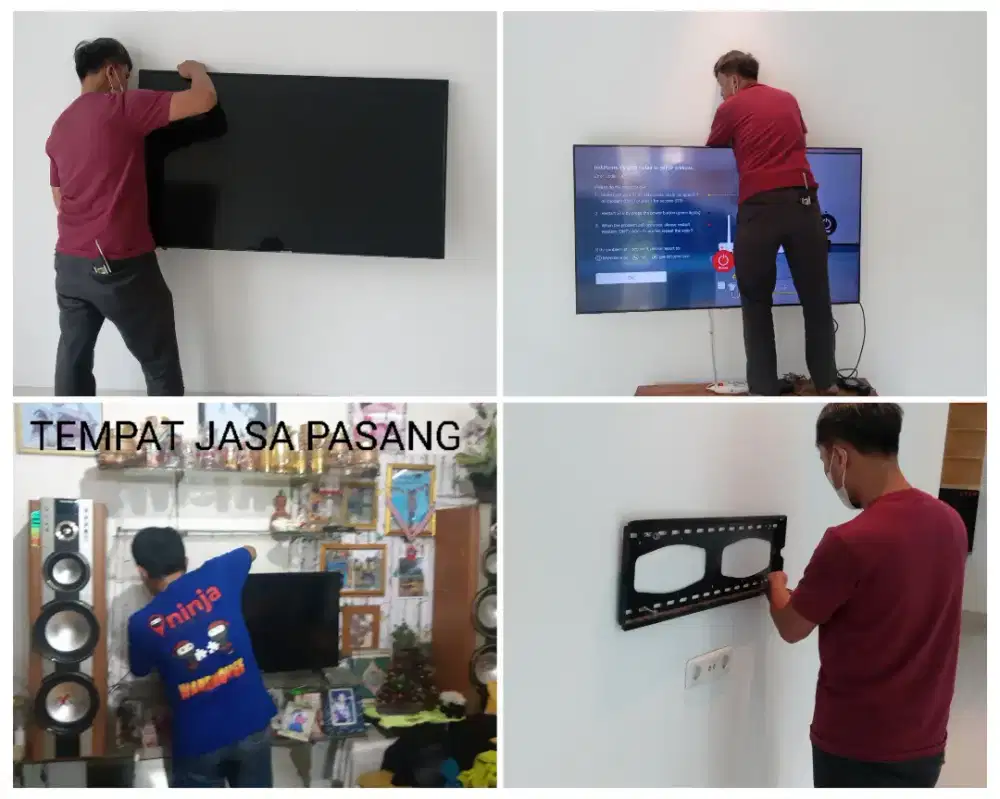 Pemasangan bracket dan Braket +pasang terimarapih breket briket led tv