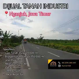 Tanah Industri Gudang Pabrik Jalan Raya Propinsi By Pass Nganjuk