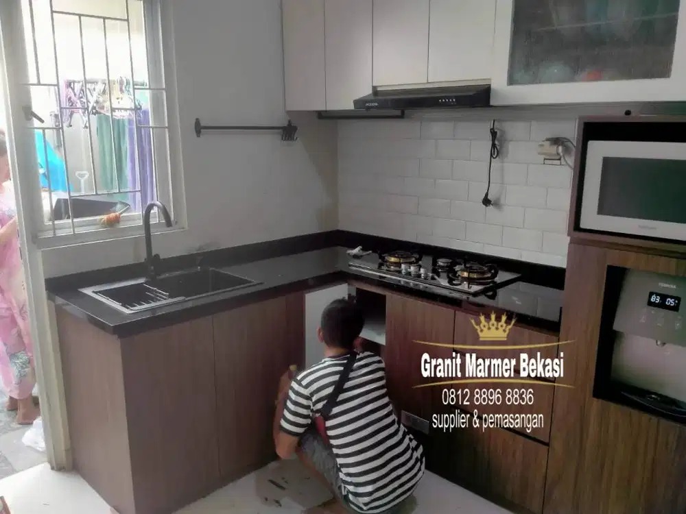 top table kitchen set marmer granit - meja dapur marmer granit