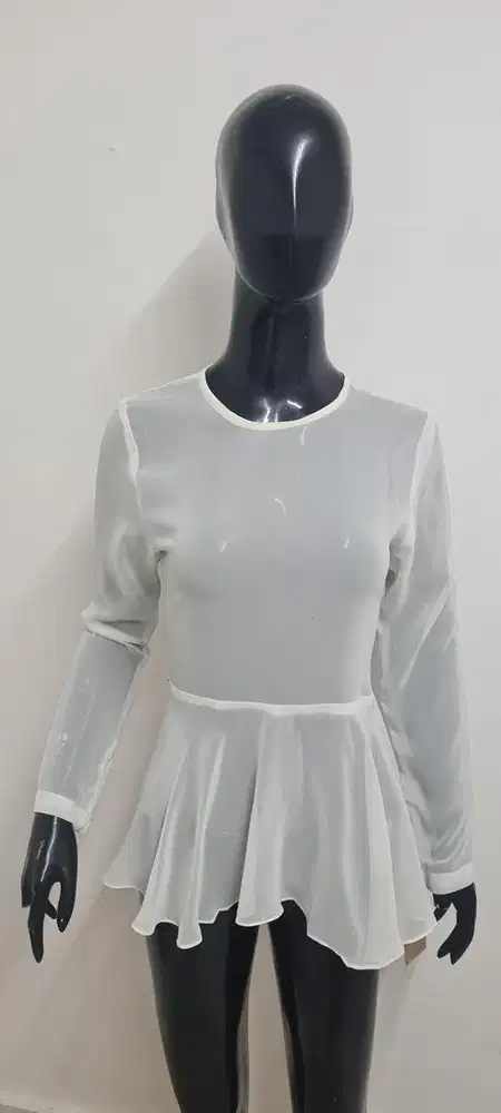 Atasan wanita peplum, atasan sifon/ciffon premium