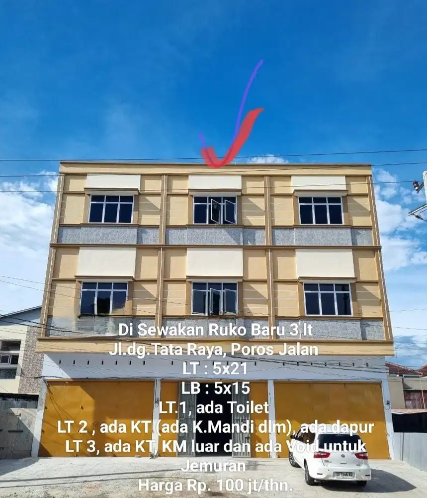 Disewakan Ruko Baru 3 lt di Dg Tata Raya Makassar