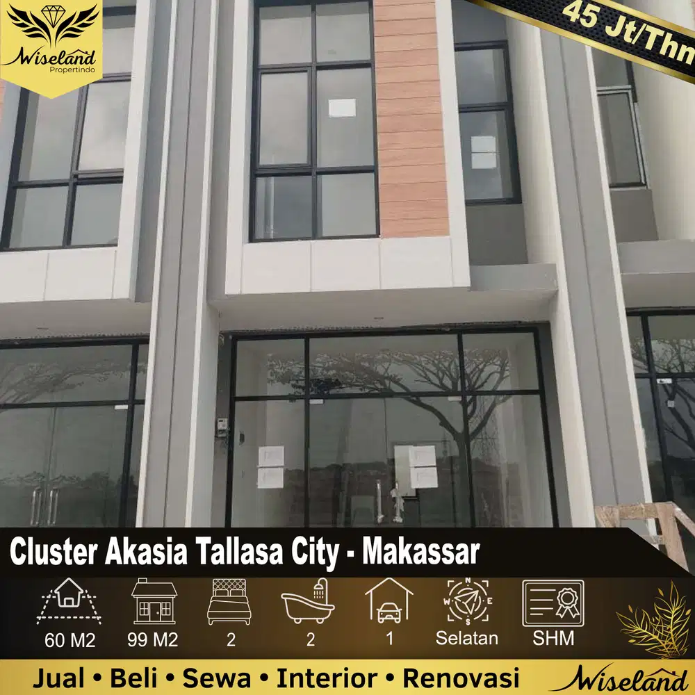 Disewakan Ruko Cluster Akasia Tallasa City Makassar