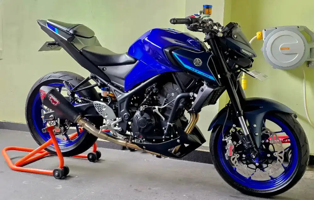 Yamaha MT25 Blue 2023 Modifikasi Like New