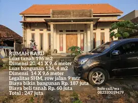 Jual rugi rumah bangunan baru butuh uang cepat