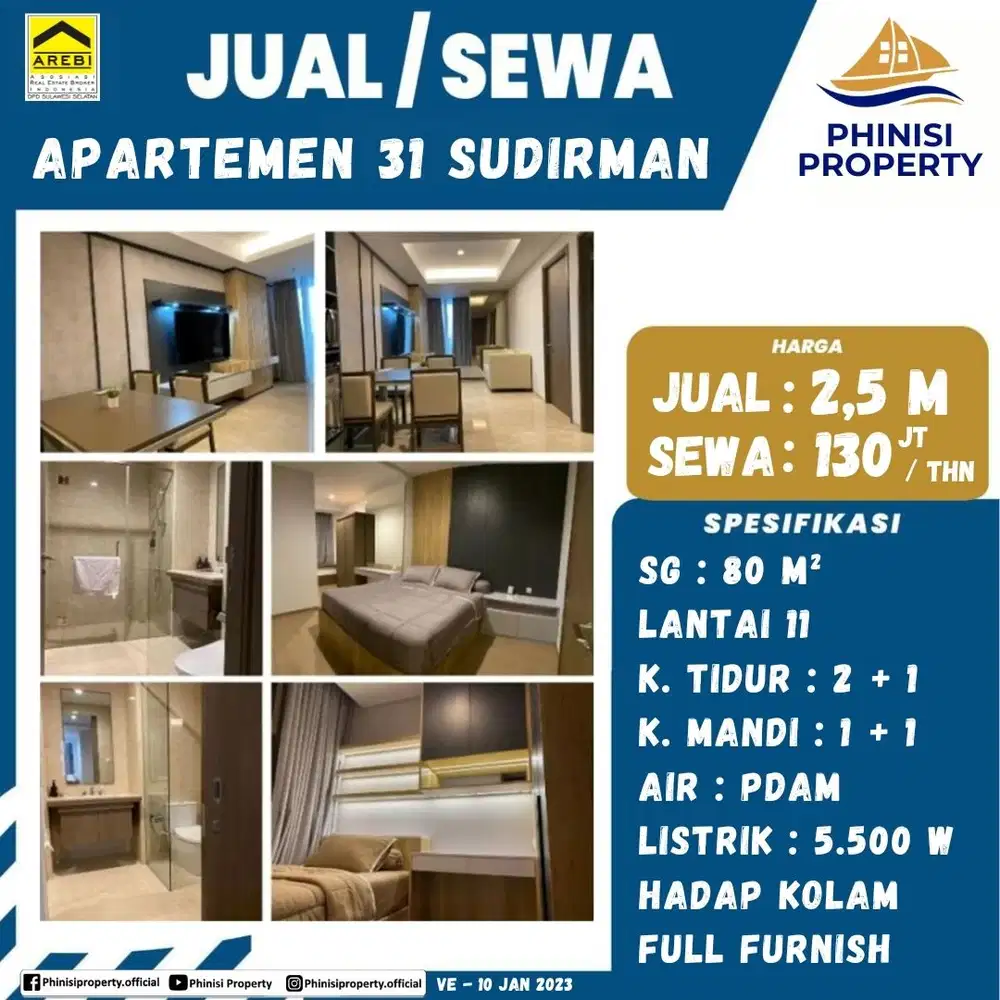 DIJUAL APARTMENT MURAH DI 31 SUDIRMAN MAKASSAR COCOK BUAT INVESTASI
