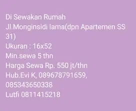 MINIMAL SEWA 5 TAHUN! PENGINAPAN DI MONGINSIDI LAMA