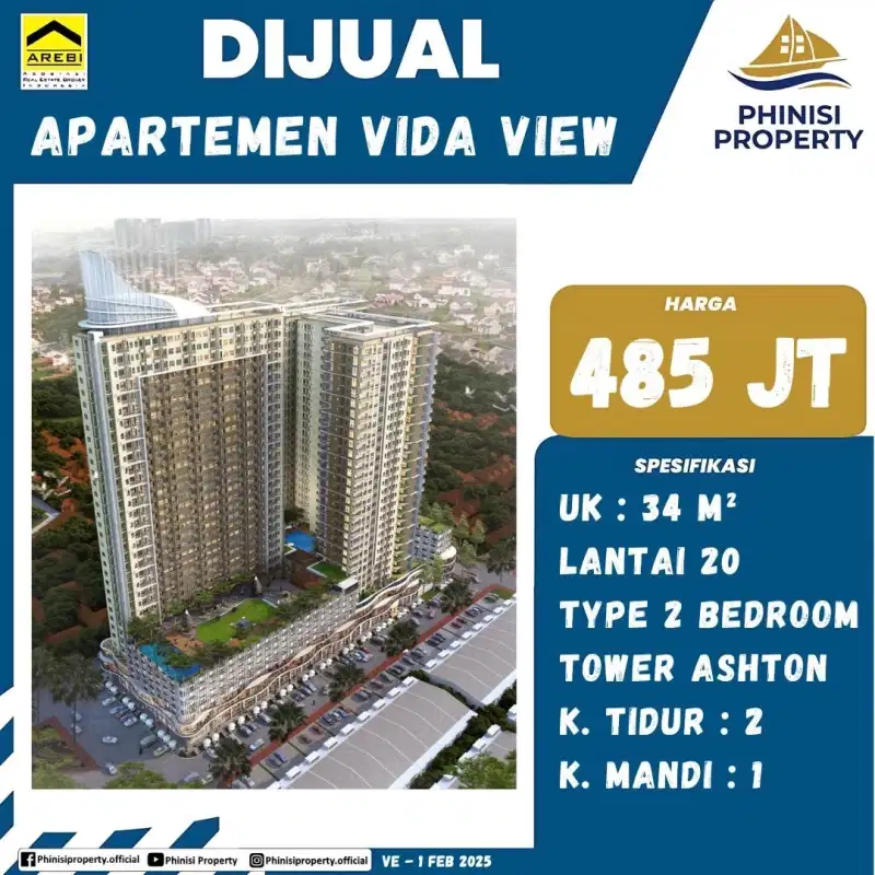 DIJUAL APARTMENT MURAH DI VIDA VIEW COCOK BUAT INVESTASI