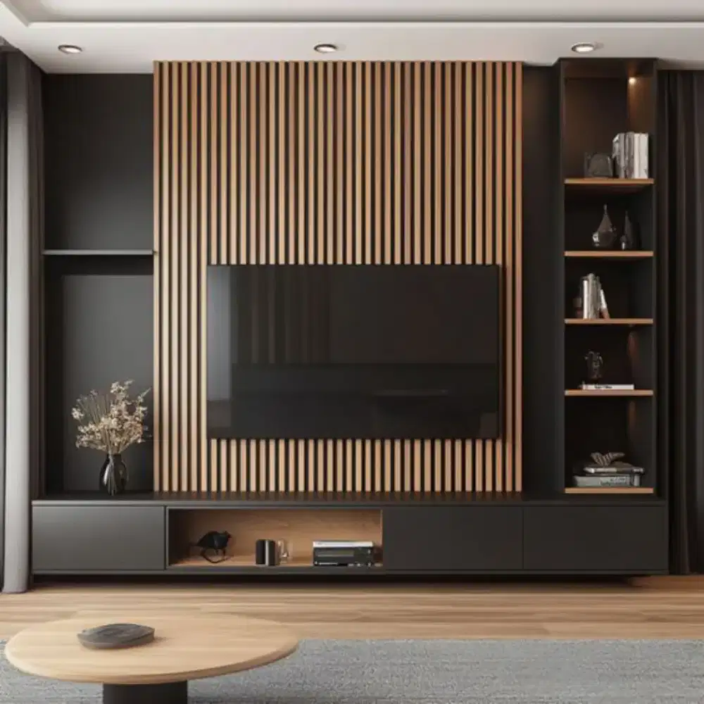 Backdrop tv Modern Kitchen set custom
