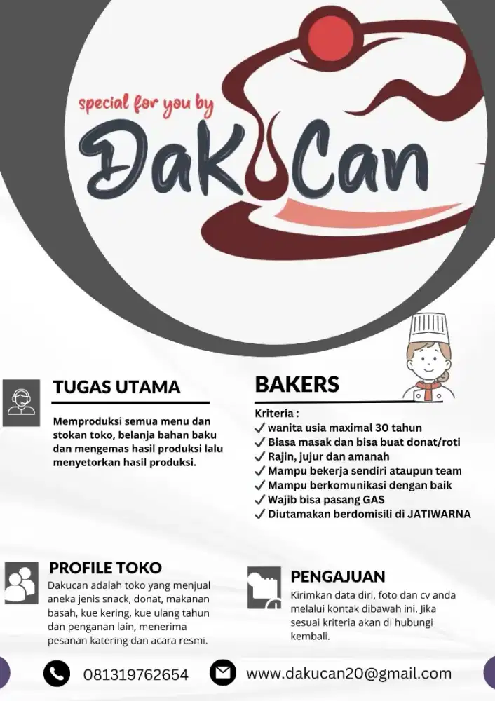 LOKER BAGIAN PRODUKSI BAKERS (pembuat donat/roti)