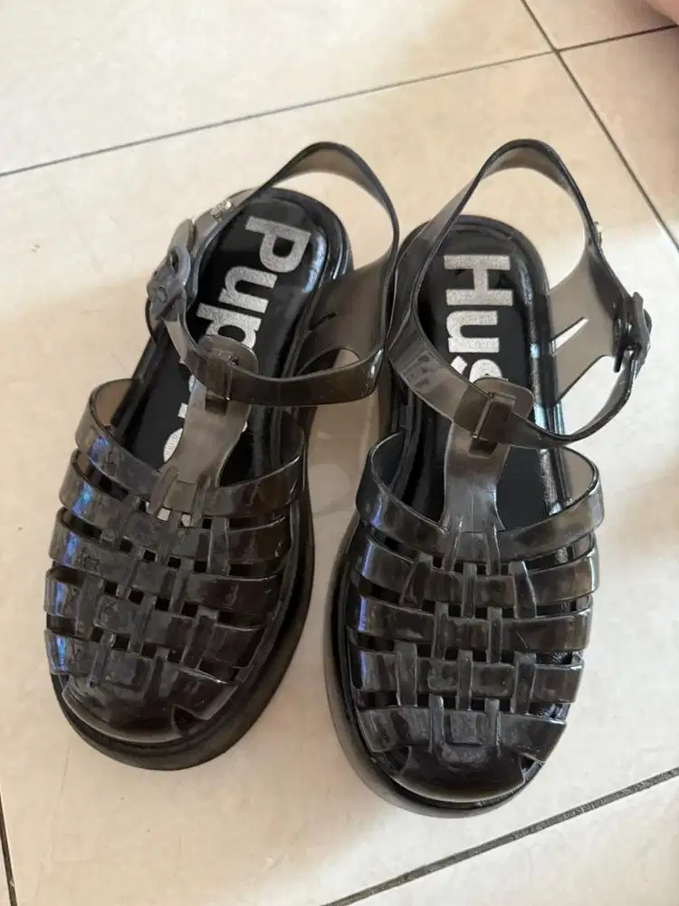 hush puppies sendal wanita velove black no 38