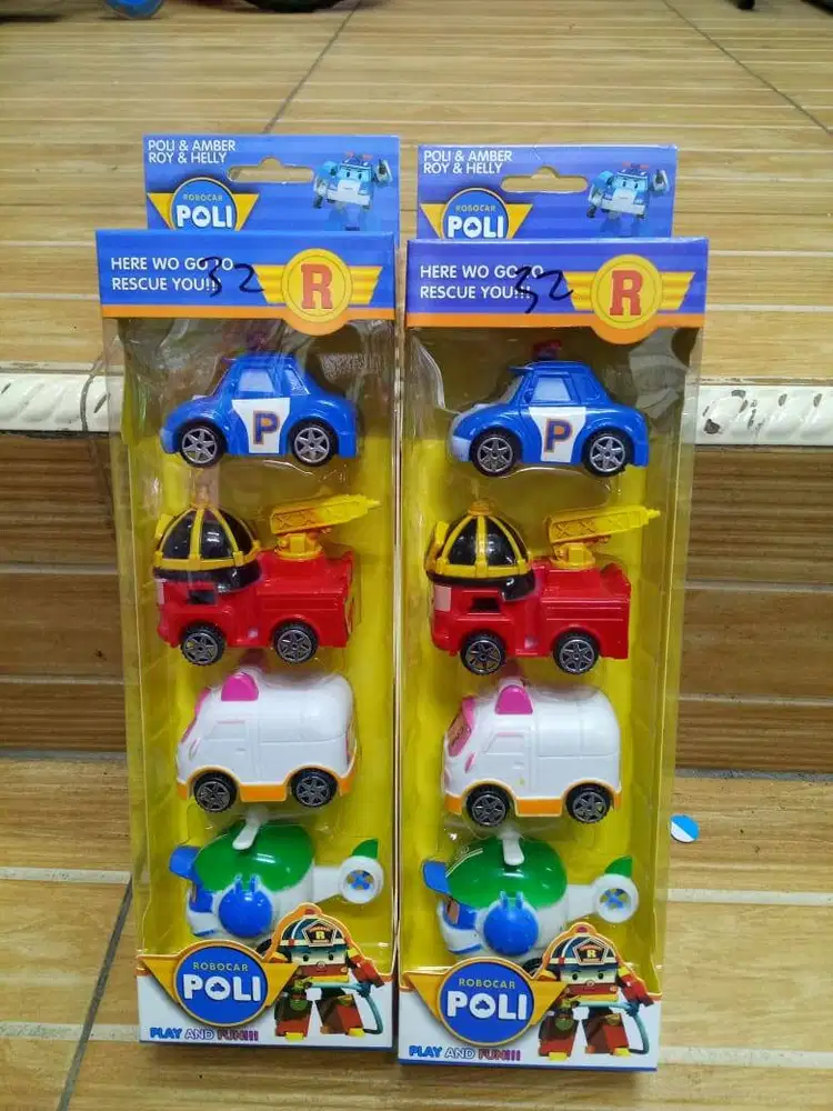 mainan anak robbocar poli set isi 4