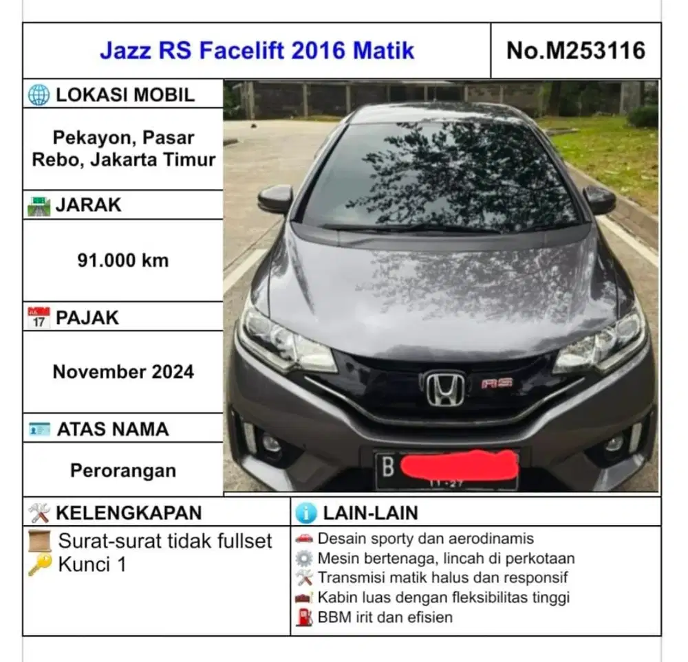 Honda Jazz 2016 Bensin
