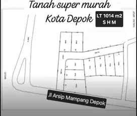 TANAH SUPER MURAH BONUS GUDANG JALAN ARSIP MAMPANG PANCORAN MAS DEPOK