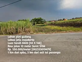 Termurah lahan zona gudang mojokerto nol jl cor akses kontainer 40 ft