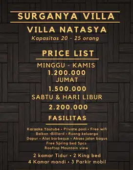 VILLA NATASYA batu layang puncak bogor view keren & udara dingin bgt
