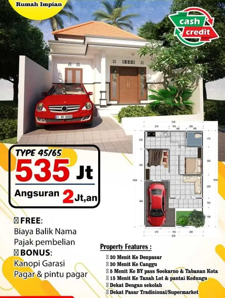 Dijual Rumah Baru Murah di Tabanan Bali