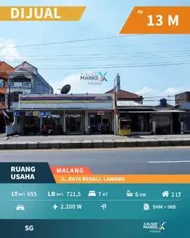 Dijual Rumah Usaha Poros Jalan di Raya Bedali Lawang Malang