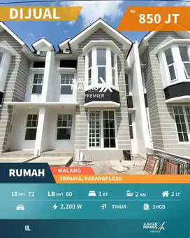 Rumah Gress Konsep Eropa di Srimaya Karangploso Malang