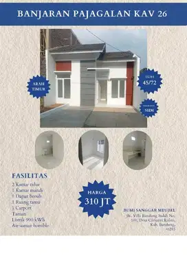 RUMAH siap huni dengan legalitas SHM cuma 310 Jt !
