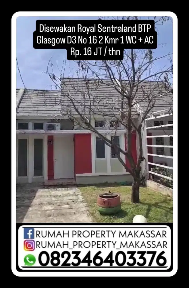 Disewakan Royal Sentraland BTP Glasgow D3 No 16 UK 2 kamar tidur + AC