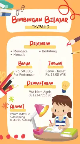 Bimbel anak usia PAUD/TK