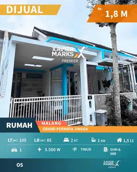 Dijual Rumah Selangkah ke Exit Tol di Grand Permata Jingga Malang