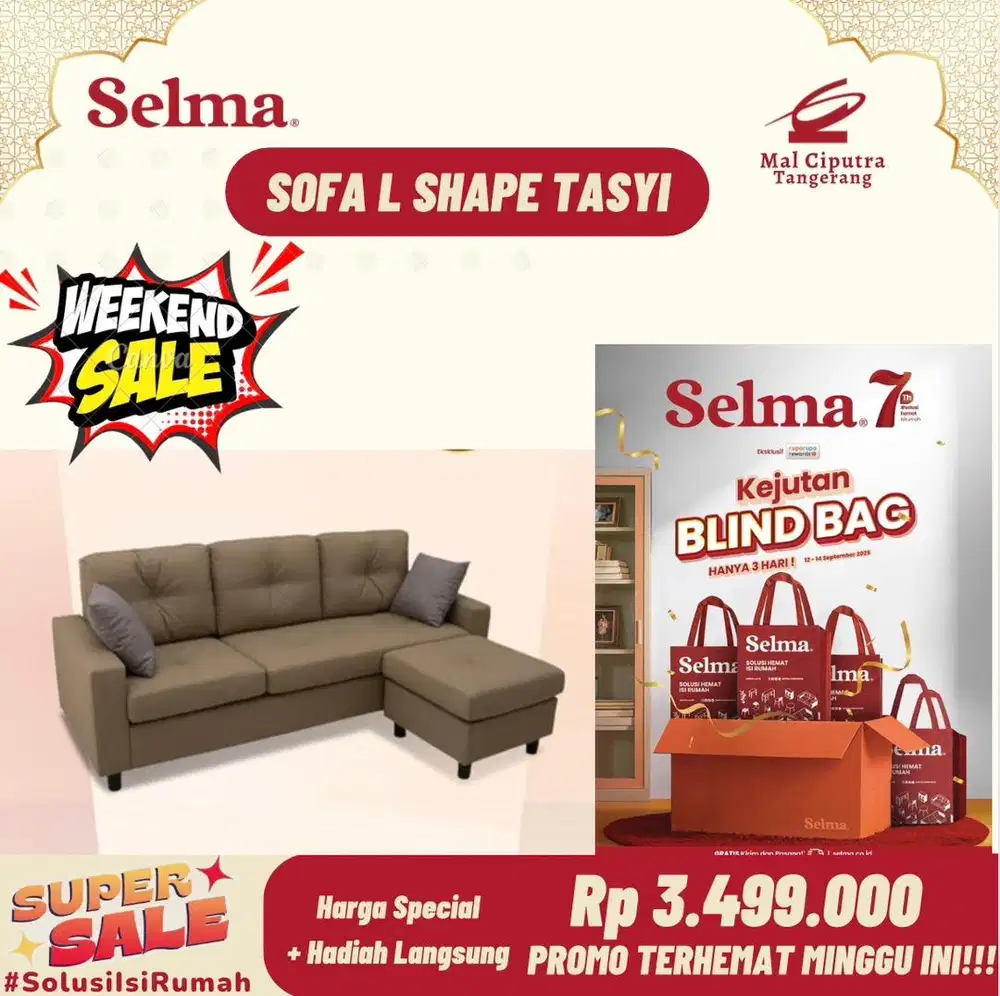 Jual sofa L promo minggu ini murah banget